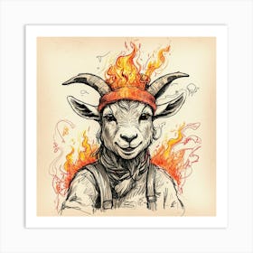 Goat On Fire 11 Art Print