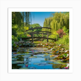 Vintage Blooms Claude Monet Garden In Full Splendor (3) Art Print