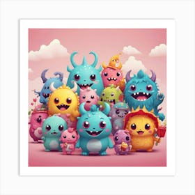 Cute Monsters 1 Art Print