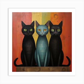 Three Cats Art Print