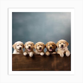 Golden Retriever Puppies 1 Art Print