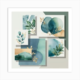 Watercolor Leaf Set Art Print