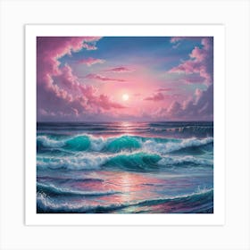 Sunset Over The Ocean 13 Art Print