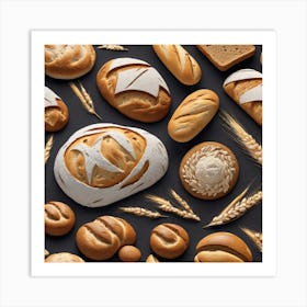 Bread And Wheat Art Print