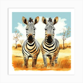 Zebras Cartoon 5 Poster