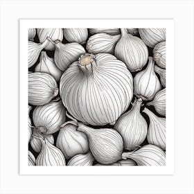 Onion Drawing Art Print