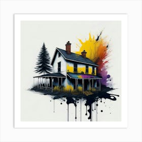 Colored House Ink Painting (78) Art Print