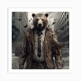 Bear In The City Art Print