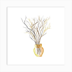 Bare Branches In A Vase Art Print