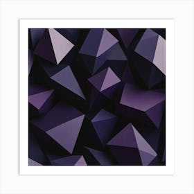 Abstract Purple Cubes Art Print