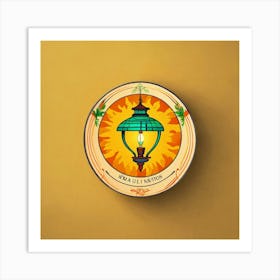 A Circular Logo For A Funny And Exotic Lamp Online (1) Art Print