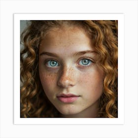 Portrait Of A Girl With Freckles 2 Art Print
