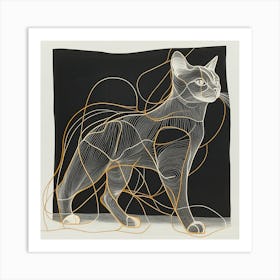 Cat On Wire Art Print