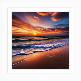 Sunset On The Beach 283 Art Print