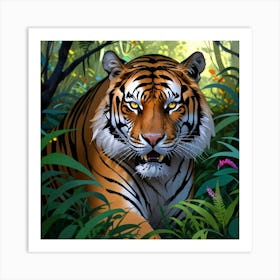 Tiger In The Jungle 1 Art Print