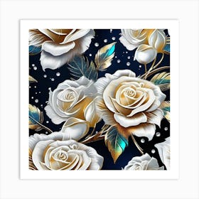 White Roses Art Print