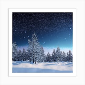 Winter Night Sky Art Print