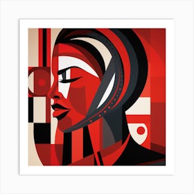 Woman In Red 4 Art Print