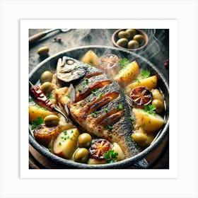 Sovereign Flame Grilled Fish Hotpot Art Print