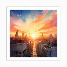 Sunset In The City Art Print