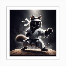 Karate Cat 2 Art Print