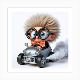 Boy Driving A Car 1 Art Print