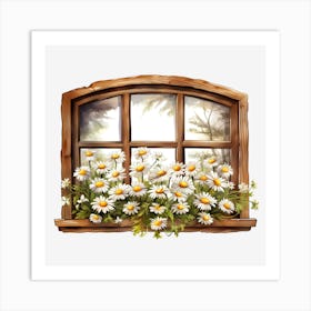 Daisies In The Window Art Print