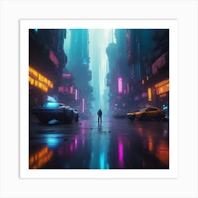 Cyber Streets (Design 3) Art Print