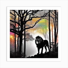 Lion In The Forest 2 Art Print