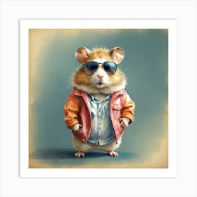 Hamster In Sunglasses 1 Art Print