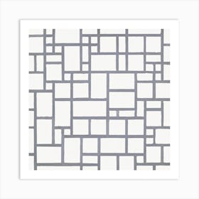 Composition With Gray Lines, Cubism Art, Piet Mondrian Art Print