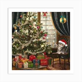 A Festive Scene Of A Decorated Christmas Zpc2socktbygrfc3mmqlnw 5xmf6oqzrl2kcqbn7isyja Art Print