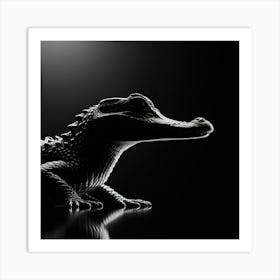 Crocodile Silhouette Art Print