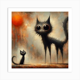 Abstract cats 2 Art Print