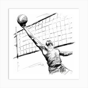 Volleyball Player Hitting The Ball 1 Art Print