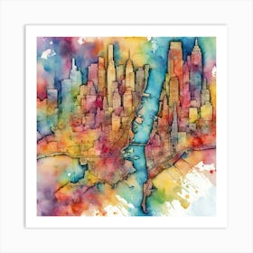 New York City Skyline abstract creative Art Art Print