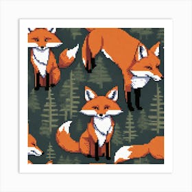 Foxes Art Print