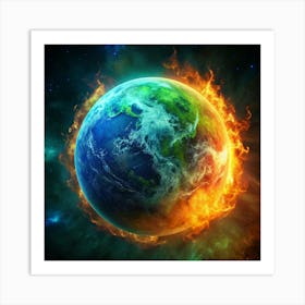 Earth On Fire 1 Art Print