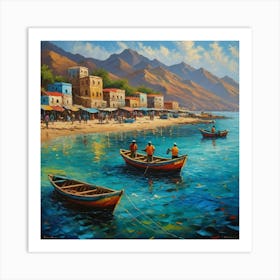 Boats On The Beach Art Print