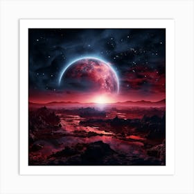 Red Planet In Space Art Print