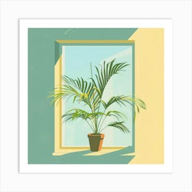 Potted Plant On Window Sill 4 Art Print