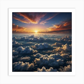 Sunrise Over Clouds 11 Art Print