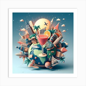 3d Illustration Of The World Art Print