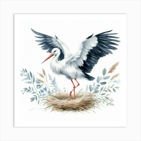 Stork 2 Art Print