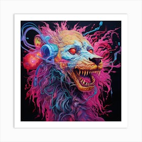 Psychedelic Lion Art Print