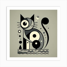 Abstract Cat Art Print