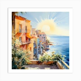 Coastal Whispers: Impressionist Elegance Art Print