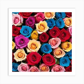 Colorful Roses Background 43 Art Print