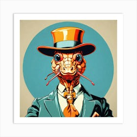 Lizard In A Suit 7 Art Print