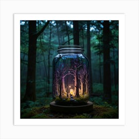 Jar In The Forest Art Print